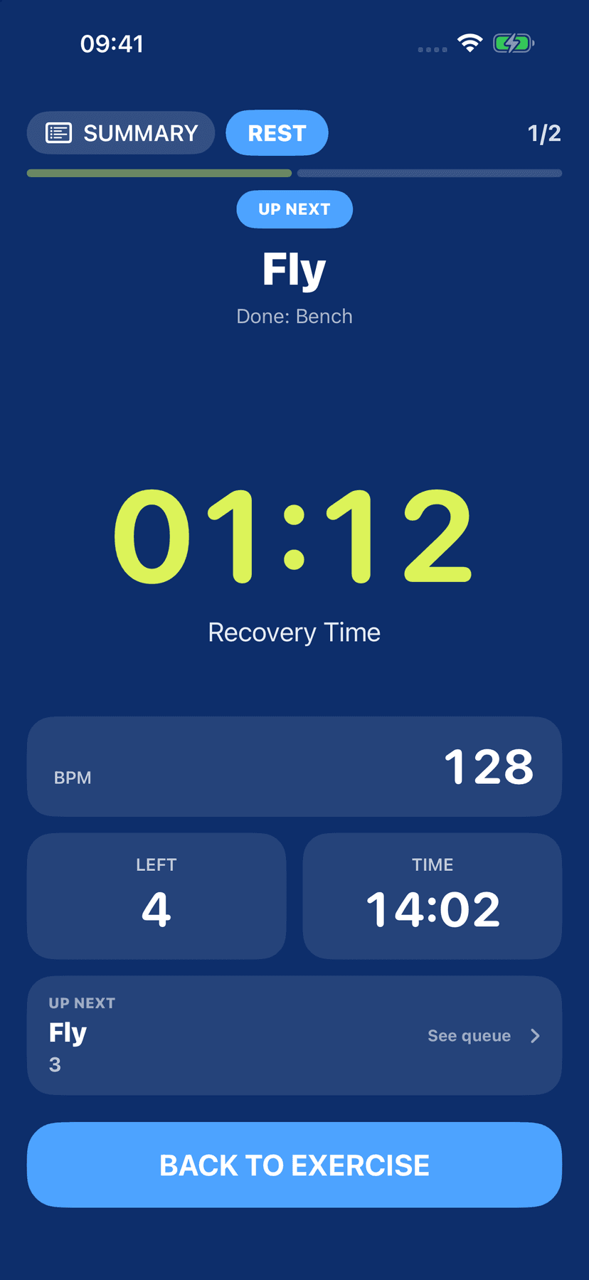 Tela de descanso com frequência cardíaca no Watch.